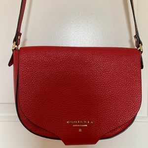 cuoieria fiorentina crossbody leather bag Made in Italy- red.